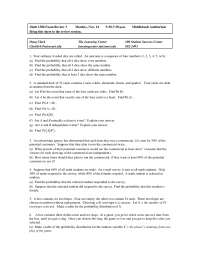 Exam 3 Review for Finite Mathematics | MATH 1300 - Docsity