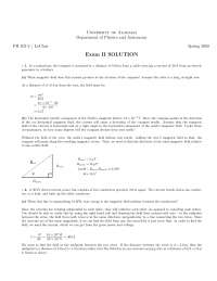 Test II with Answer Key - General Physics II | PH 102 - Docsity