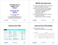 MIPS Architecture - VLSI Circuit Design - Slides | CSE 60462 - Docsity