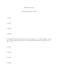 Assignment - Problems set 3 - Mathematical Statistics | MT 427 - Docsity