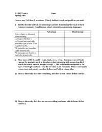 Practice Exam 1 - Organization of Programming Languages - Spring 2000 ...