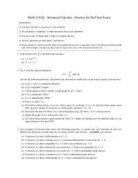 Advanced Calculus I - Practice for Final Exam | MATH 2141 - Docsity