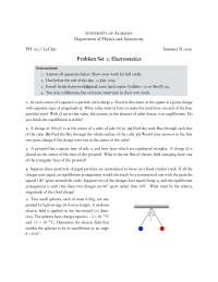 Problem Set 2: Electrostatics - General Physics II | PH 102 - Docsity