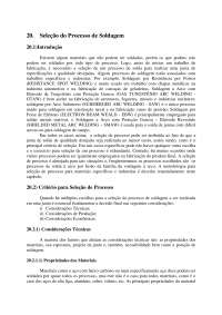 Selecao processo soldagem