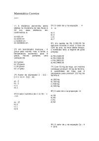 Lista de exercícios de Matemática, aula 8