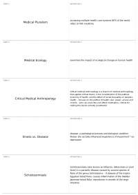Medical Anthropology Midterm | ANTH  - Medical Anthropology