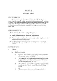 Global Business: Exporting & Importing - Risks, Rewards & Assistance for Entrepreneurs - P