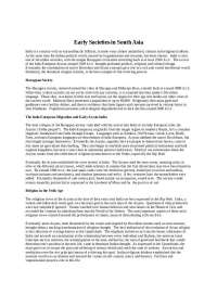 Early Societies in South Asia - Humanities - Lecture Notes |