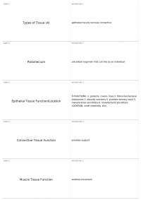 Types, Functions, and Compositions of Glands and Connective Tissues