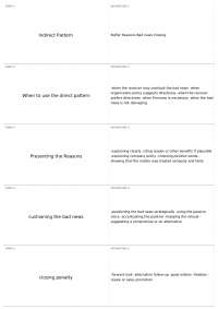 Communication Strategies for Delivering Bad News: Indirect vs. Direct Patterns
