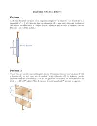 Sample Problems for Test 1 - Mechanics of Deformable Bodies | ESM 2204 ...