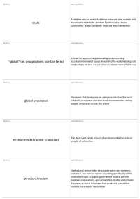 Global Processes, Justice, and Nature: Understanding Spatial Scales