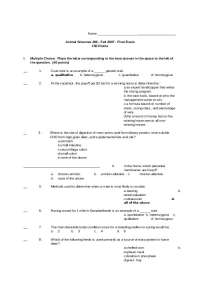 Questions for Final Exam - Horse Management | ANSC 206