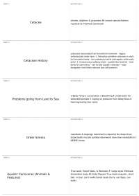 Cetaceans and Sirenians: Adaptations and Evolution from Land to Sea