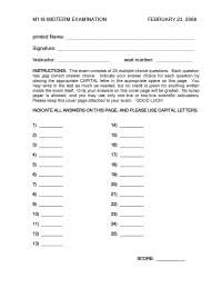 25 Problems on Finite Mathematics - Midterm Exam | MATH - Docsity