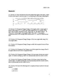 EE/CS 120A Homework 3 - Digital Design Questions