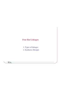 Four Bar Linkages: Types, Synthesis, and Geometric Significance