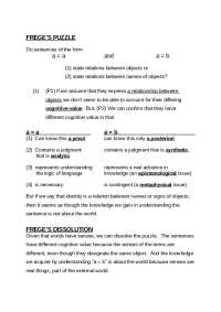 Frege's Puzzle and its Resolution: Identity Statements and Cognitive Value - Prof. Patti D
