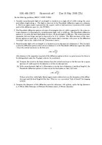 Optics Homework: Diffraction and Fraunhofer Patterns