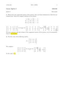 Linear Algebra I Quiz Solution: Inconsistent System & Matrix Rank (RIT, 20091, 1016-331, Q