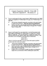 Homework Assignment 3 Questions - Computer Organization | 0306 550