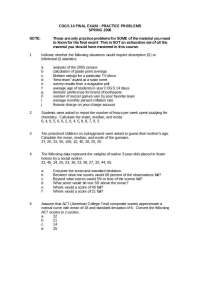 COGS 14 Final Exam - Practice Problems for Statistics