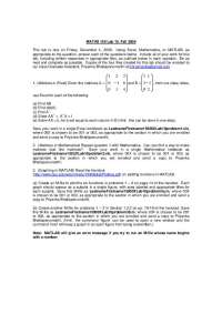 Laboratory 10 - Introduction to Mathematical Software | MATHS 159