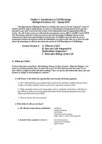 Lecture Notes on What is Cell - Cell Physiology | BIO 121