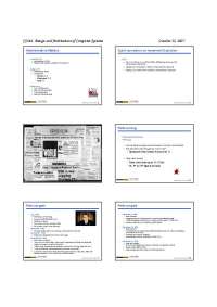 Administrative Matters for Design and Architecture of Computer Systems | CS 161