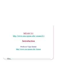 Lecture Slides on Dynamics - Engineers Mechanics | MEAM 211