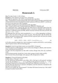 Homework Assignment: Solar Radiation, Earth Energy Budget, and Thermal IR Radiation
