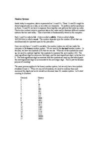 Number Systems - Lecture Notes | CS A101
