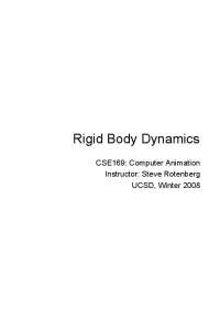 Lecture Notes on Rigid Body Dynamics - Computer Animation | CSE 169