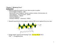 Radiation - Lecture Notes - Relativity Part I | Phys 315