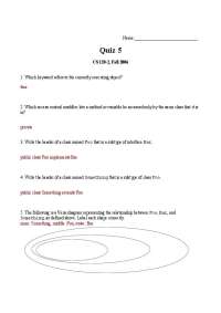 CS 120-2 Fall 2006 Quiz 5 - Object-Oriented Programming Concepts - Prof. C. Lueer