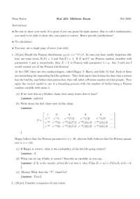 Midterm Exam with Answer Key for Stochastic Processes | STAT 433