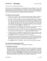 Advice on How to Solve Phonology Problem Sets - Phonology I | LIGN 111 ...