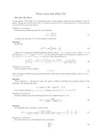 Solved Questions for Final Exam - Mathematical Methods of Physics I ...