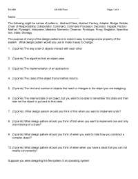 Practice Final Exam - Advanced Object Oriented Design Programming | CS ...
