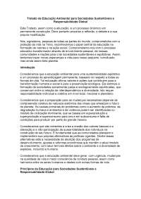 Educação Ambiental para Sociedades Sustentáveis: Valores, Ações e Consciência Global