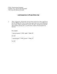 Lab Assignment 5 - Principles of Programming Languages | CS 181 - Docsity