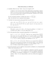 Exam 11 with Solutions - Introduction to Linear Algebra | MATH 254 ...