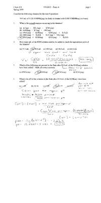 Exam 2 Form A with Answer key - General Chemistry | CHEM 201 - Docsity