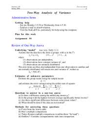 Two Way Analysis of Variance – Statistics – Spring 2000 | STAT 102 ...