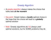 Greedy Algorithm - Design and Analysis of Algorithm | CSE 101 - Docsity