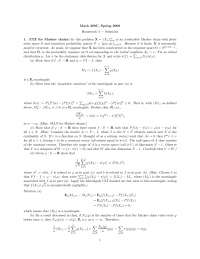 Homework 4 Solution for Probability Theory | MATH 280C - Docsity