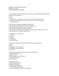 50 Mcqs For Exam 2 Biology Of Cancer Bimm 134 Docsity