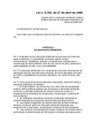 Política Nacional de Educação Ambiental: Valores, Princípios e Objetivos