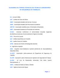 Dicionários - glossário de termos técnicos do técnico e engenharia de segurança do trabalho