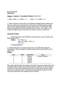Econ 340, Fall 2009 - Problem Set 2: Bond Duration and Yield to Maturity